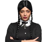 Black Braided Gothic Wig Adults Wednesday Style Halloween Cosplay Costume