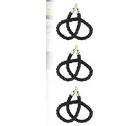 Black Braided Nylon Stanchion Rope - 3 Pack Queue Divider Barrier Rope for Event Management, 60cm to 305cm Lengths(210cm)