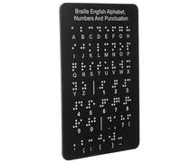 Black Braille Training Board with Raised Number and Punctuation Dots
