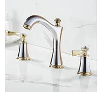 Black Brass 3 Hole Bathroom Basin Mixer Faucet - Split Cold & Hot Water Tap, Elegant Chandelier Design for Stylish Sinks, & Easy to Install Beauty Comes