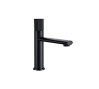 Black Brass Basin Faucet Mixer Tap, Hot & Cold Water, Deck Mount, Single Knurled Handle, One Hole, Swivel Knob Design for Bathroom Sink