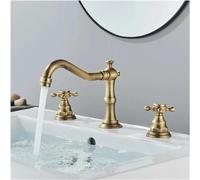 Black Brass Basin Faucet Set3 Pcs Dual Handle 3 Hole Bathroom Sink Tap Hot & Cold Water Mixer for Kitchen & Bath Stylish & Durable Design,B-A