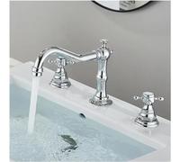 Black Brass Basin Faucet Set3 Pcs Dual Handle 3 Hole Bathroom Sink Tap Hot & Cold Water Mixer for Kitchen & Bath Stylish & Durable Design,A-A