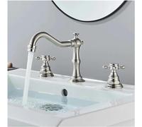 Black Brass Basin Faucet Set3 Pcs Dual Handle 3 Hole Bathroom Sink Tap Hot & Cold Water Mixer for Kitchen & Bath Stylish & Durable Design,C-A