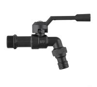 Black Brass Garden Hose Faucet, Antifreeze Dual Outlet Faucet, Corrosion-Resistant, Withstand Outdoor Weather, Connection Secure and Leak-Free(Single Headed)