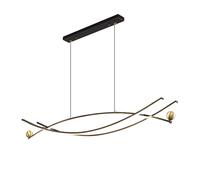Black Brass Long Strip Suspension Lamp Metal Linear Curved Hanging Lights 3 Color Mode LED Dining Room Pendant Light Kitchen Island Decorative Lighting Chandeliers Ceiling Chandelier,Hanging L