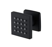 Black Brass Shower Body Jets Set 2-Inch Square Wall-Mounted Spa Sprayers Adjustable Water-Saving Side Jets for Luxurious Shower Experience