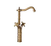 Black Brass Sink Mixer Tap for Kitchen & Bathroom Double Cross Handles One Hole Basin Faucet Antique Style & Elegant Design
