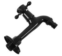 Black Brass Wall Mount Washer Tap for Washing Machines | Antique Style, Smooth Handle and Spatter-proof Design, Easy Replacement for Utility Basin and Yard Use