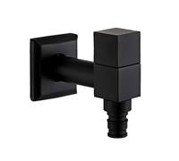 Black Brass Wall Mounted Faucet Versatile Corner Taps for Bathroom Garden and Washing Machine Outdoor Bibcock for Bath Toilet Mop and Pool (3 in 1)