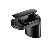 Black Brass Waterfall Bathroom Sink Faucet - Hot & Cold Basin Taps for Modern Bathrooms - Stylish Waterfall Design & Easy to Install