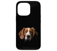 Black Brittany Spaniel Dog Brittany Face Case for iPhone 13 Pro