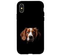 Black Brittany Spaniel Dog Brittany Face Case for iPhone X/XS