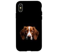 Black Brittany Spaniel Dog Brittany Face Case for iPhone X/XS