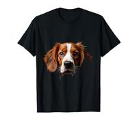 Black Brittany Spaniel Dog Brittany Face T-Shirt