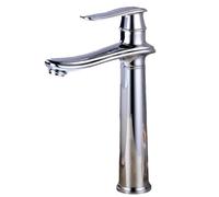Black Bronze Bathroom Faucet, Retro Brushed Copper Sink Mixer, Hot & Cold Water, Elegant Brown Finish, Durable Design, Countertop Lavatory Tap - Stylish Silver Tall Style