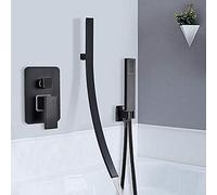 Black Bronze Bathtub Faucet Mixer Basin Tap with Sprayer Hand Shower Long Spout Tub Bathroom Faucet Hot and Cold Water Mixer Interesting