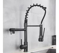 Black Bronze Kitchen Faucet - Dual Function Pull Down Sprayer, Chrome/Nickel Finish, Hot & Cold Water Mixer Tap, Elegant Kitchen Accessory for Modern Home