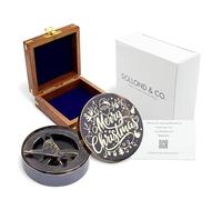 Black Bronze Sundial Compass Set with Wooden Box - Vintage Antique Decor, Unique Gifts for Men, for Husband, Graduation Gifts, Nautical Brass Compass Collectible