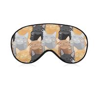 Black Brown Cats Sleep Mask Blindfold Animal Adjustable Super-Smooth Soft Eye Mask Cover for Men Women Travel and Nap
