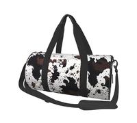 Black Brown Cowhide Print Travel Duffel Bag, Lightweight Sports Gym Bag with Shoulder Straps for Women Men Teen ravel Business Trip