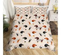 (Black Brown, Double(No Comforter)) Coffee Gnome Bedding Set Double,Cartoon Gnome for Coffee Lovers Duvet Cover,Brown And White Gnome Comforter Cover for Kids Girls Boys Teens Cute