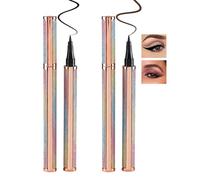 Black & Brown Felt Tip Liquid Eyeliner Pen - Waterproof, Smudge-Proof, Long-Lasting Precision Liner for Winged & Everyday Makeup, Rose Gold Glitter Design for Easy Control Application