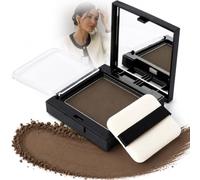 Black Brown Hairline Shadow Powder for Women - Root Touch Up Powder with Mirror Puff, Water & Sweat Resistant Hair Filler for Grey Roots, Sparse Edges, Wide Parting & Black Brown Hair Touch Ups