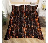 (Black Brown, King(No Comforter)) Homewish Hunting Bear Deer Comforter Cover Army Green Camo American Flag Bedding Set Double For Kids Boys Teen Men,Woodland Hunting Theme Duvet Cover