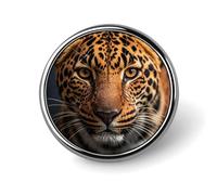 Black & Brown Leopard Round Badge Personalized Metal Lapel Pin Badges Fit Clothing Bags Hat Humorous Printed Brooch Badge Party Decorations Accessories for Men Women