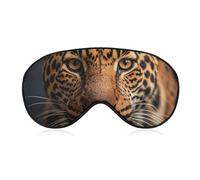 Black & Brown Leopard Sleep Mask Light Block-Out Eye Mask for Side Sleeper Pressure-Free Soft Night Blindfold with Adjustable Strap Breathable Sleep Eye Cover for Travel