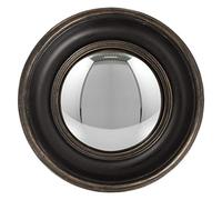 Black Brown Moulded Frame Convex Fisheye Porthole Mirror 23cm