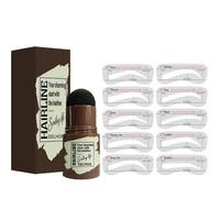 (black brown) One Step Brow Stamp Shaping Kit, Hairline Trimming Eyebrow Cake, With 10pcs Eyebrow Clip