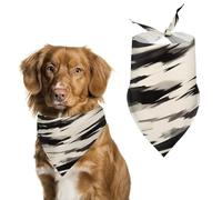 Black Brush Strokes Stripes Pattern Dog Bandanna Adjustable Pet Triangle Kerchief Scarf for Cat And Dog