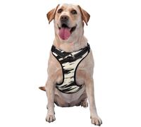 Black Brush Strokes Stripes Pattern No Pull Dog Harness Adjustable Reflective Oxford Easy Control Medium Large Dog Harness