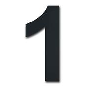 Black Brushed Modern House Number -4 Inch 102mm Height, Made of Solid 304 Stainless Steel, Floating Appearance and Easy to Install (Number 1 One)