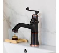 Black Brushed ORB Basin Faucet Carved Handle Bathroom Faucets Hot Cold Mixer Tap Kitchen Faucets Deck Mounted (Type 02)