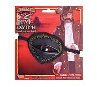 Bristol Novelty MD235 Dress-up Accessory | Buccaneer Eyepatch with Eye | 1 Piece One Size-3 Years, Unisex-Adult, Black/Red