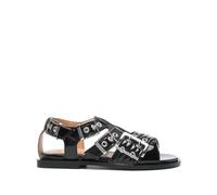 GANNI Flat Sandal Woman color Black - Size: 40 - female