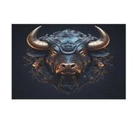 Black Bull Wooden Jigsaw Puzzles 1000 Pieces Family Activity Puzzle Educational Games for Adults And Kids Age 12 Years Up （75×50cm）