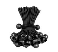 Black Bungee Cords With Balls,15cm Flag Bungees Balls for Tarpaulin,Elastic Heavy Duty Bungee Ties With Ball for Outdoor Camping Tents Banner Holder Awning Flag Poles Banners Fixing (15)