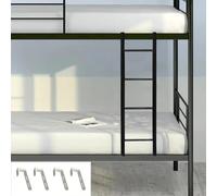 Black bunk bed ladder with hooks, 4/5-step replacement ladder for bedroom, student dormitory, camper van (Size: 116 cm (45"))