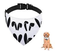 Black Bunny Ear Dog Bandana with Adjustable Strap D Ring Dog Scarf Pet Bibs Triangle Pet Scarves Clothing& Accessories for Dogs Puppy Dogs Cats Decor Machine Washable