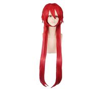 Black Butler Grell Sutcliff Long Straight Layered Red Cosplay Wig Synthetic Hair Halloween Costume Party Play Wigs For Men Women