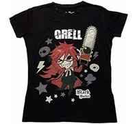 Black Butler Grell with Chainsaw Anime Graphic Tee Personalized Mens t Shirts Black WomensFarbe18XXLS
