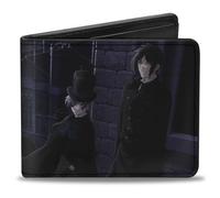 Black Butler Wallet, Bifold, Black Butler Ciel and Sebastian Weston College Scene Blues, Vegan Leather