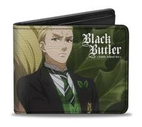 Black Butler Wallet, Bifold, Black Butler Herman Greenhill Holly Face and Pose Greens, Vegan Leather