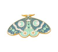 Black Butterfly Moth Brooch Lily of the Valley Tendrils Pin, Normal, Non-precious metal