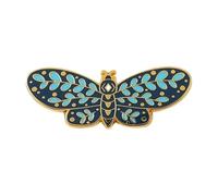 Black Butterfly Moth Brooch Lily of the Valley Tendrils Pin, Normal, Non-precious metal