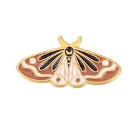 Black Butterfly Moth Brooch Lily of the Valley Tendrils Pin, Normal, Non-precious metal